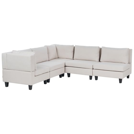 Hjørnesofa modul 5 personers UNSTAD Lys Beige Højrevendt
