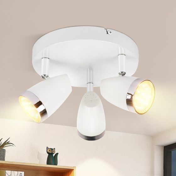 NETTLIFE Moderne LED-loftspotlight med 3 lyskilder, 4 W, hvid, varm hvid, 3000 K