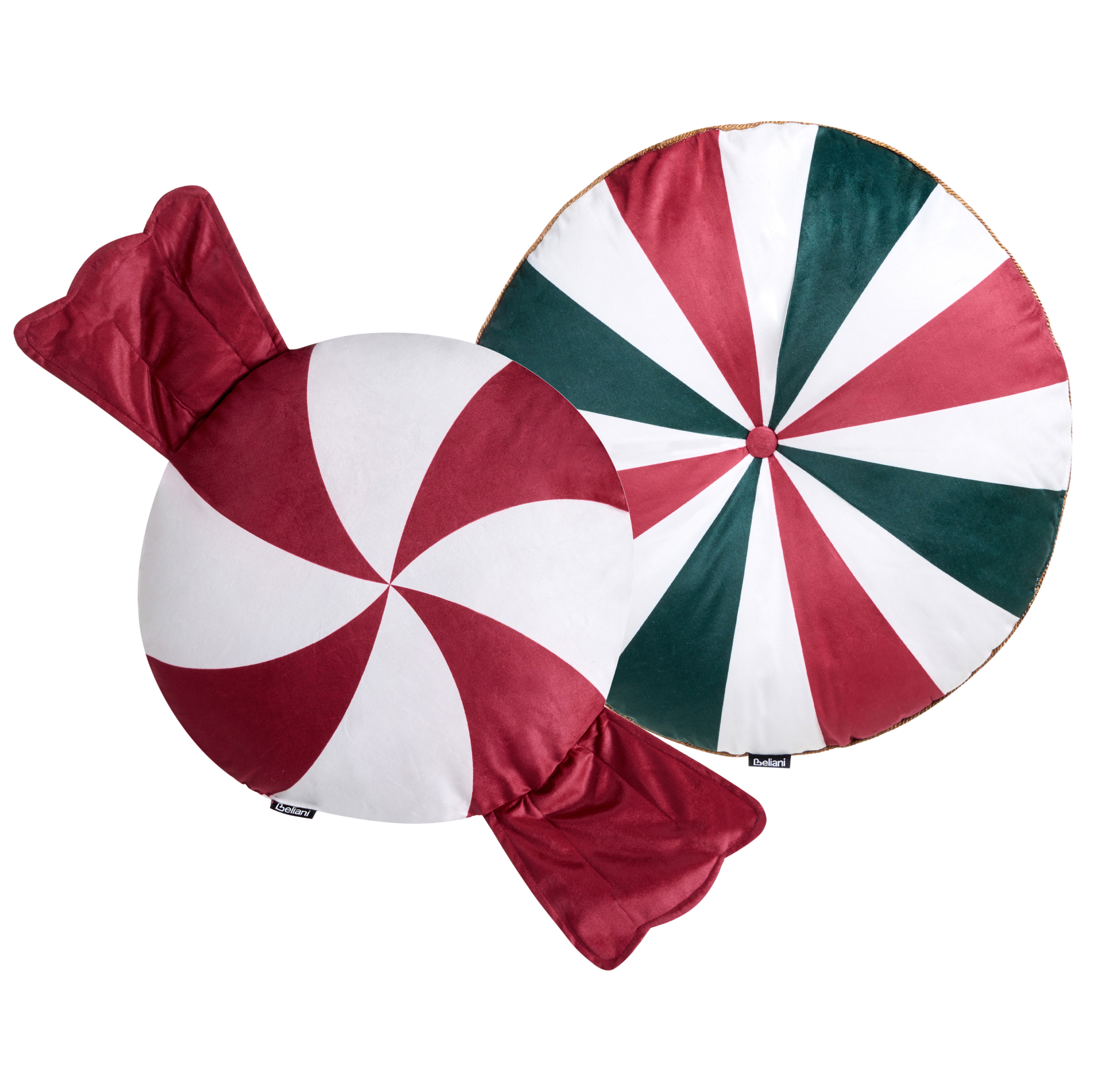 Sæt af 2 pyntepuder TWIRL TREATS 55 x 55 cm 40 x 40 cm Velour Multifarvet Julemønster