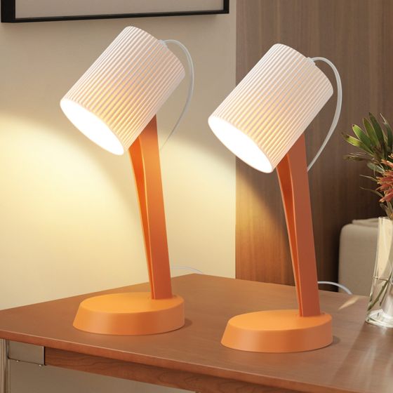 NETTLIFE Stuebordslampe Natbordslampe med ledning - Bordlampesæt, 2 små orange pærer, E14, Moderne bordlamper