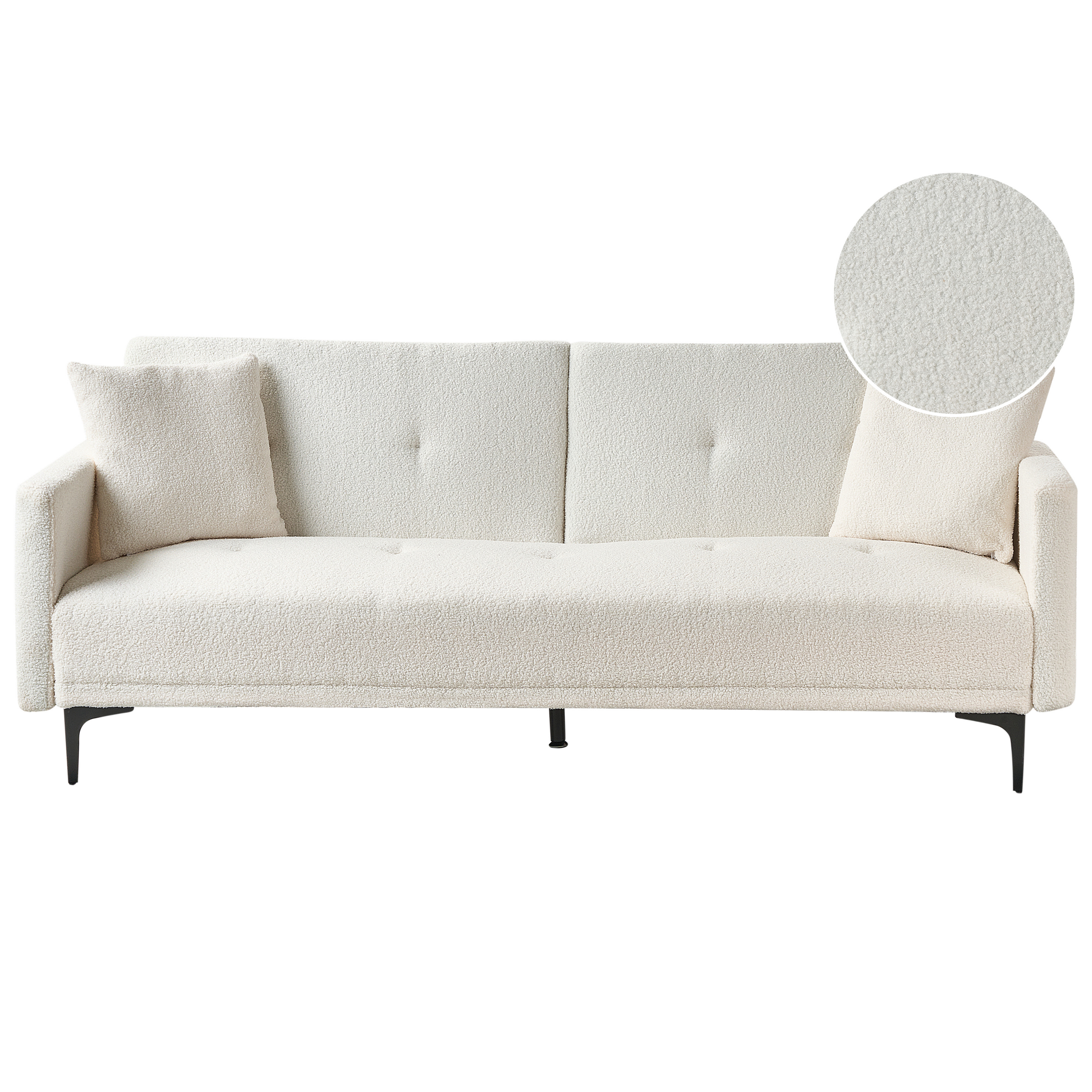 Sovesofa 3 personers LUCAN Boucle Cremehvid