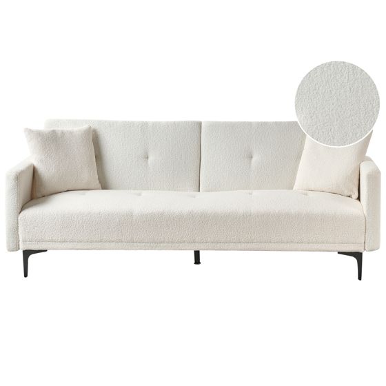 Sovesofa 3 personers LUCAN Boucle Cremehvid