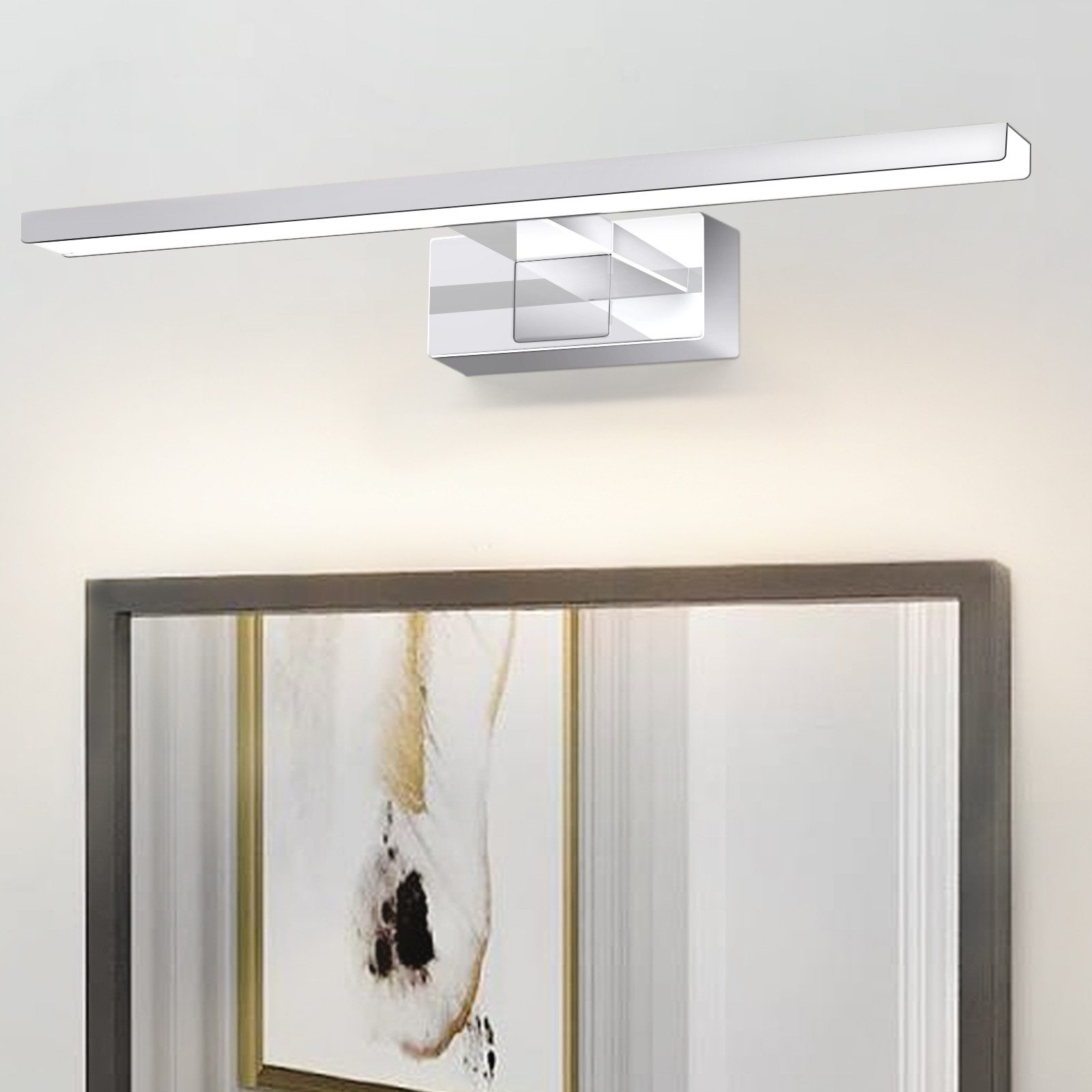 NETTLIFE LED - spejllampe, 8W, neutral, hvid, 4000K, moderne, krom, 40 cm
