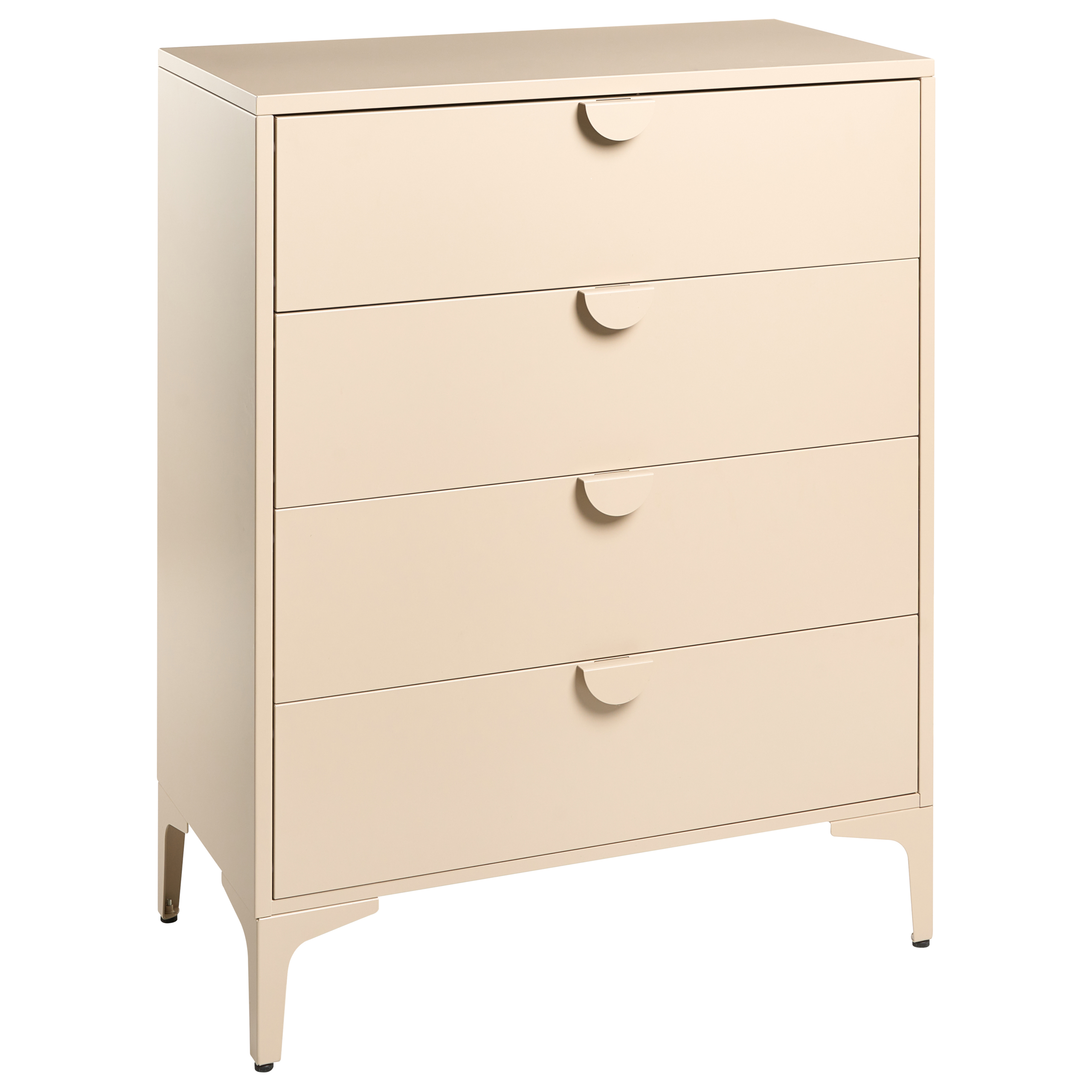 4 skuffers kommode ARDURA Metal Beige