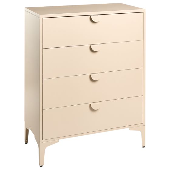 4 skuffers kommode ARDURA Metal Beige