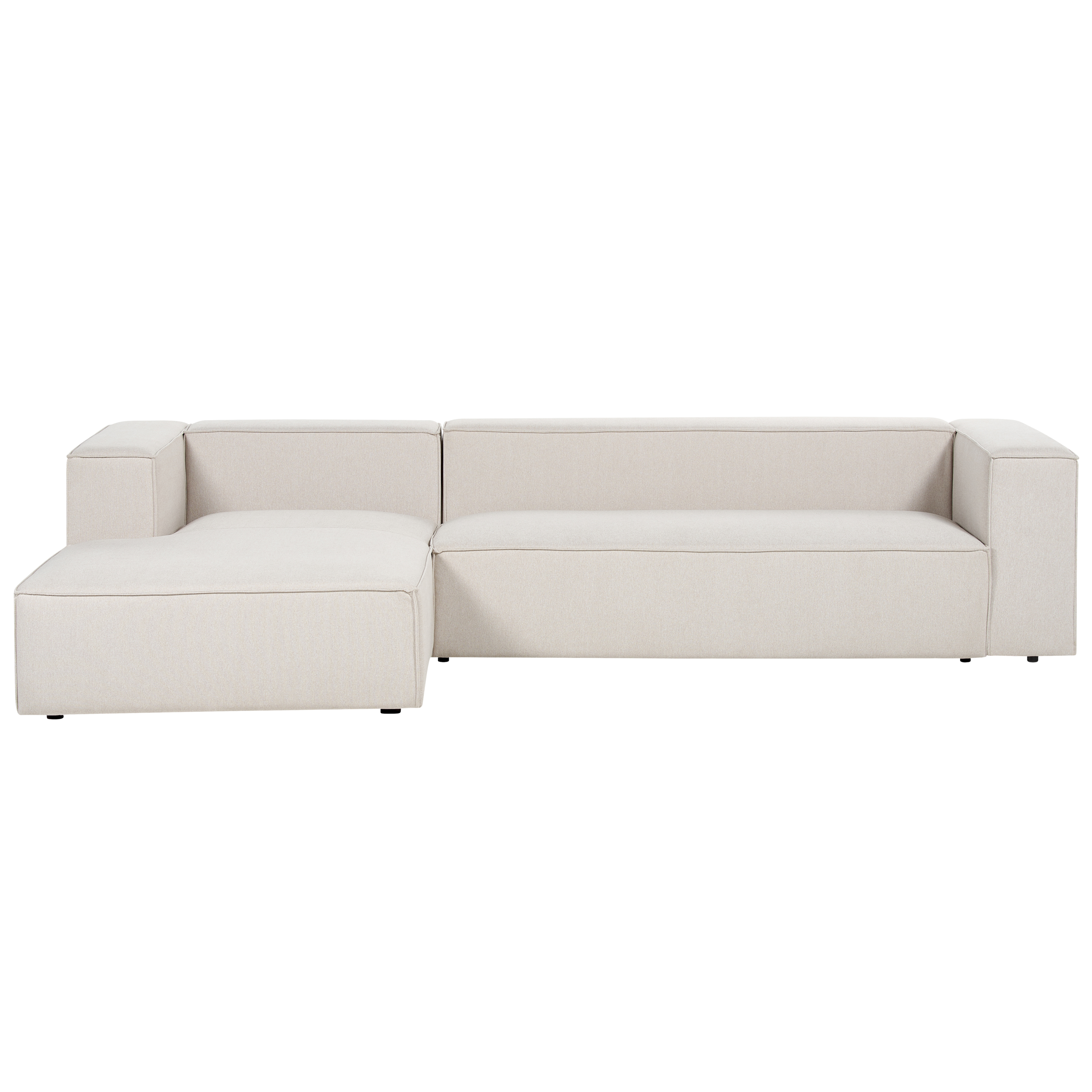 Hjørnesofa 3 personers VERNON Lys Beige Højrevendt