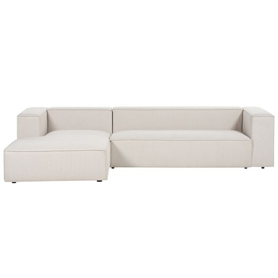 Hjørnesofa 3 personers VERNON Lys Beige Højrevendt