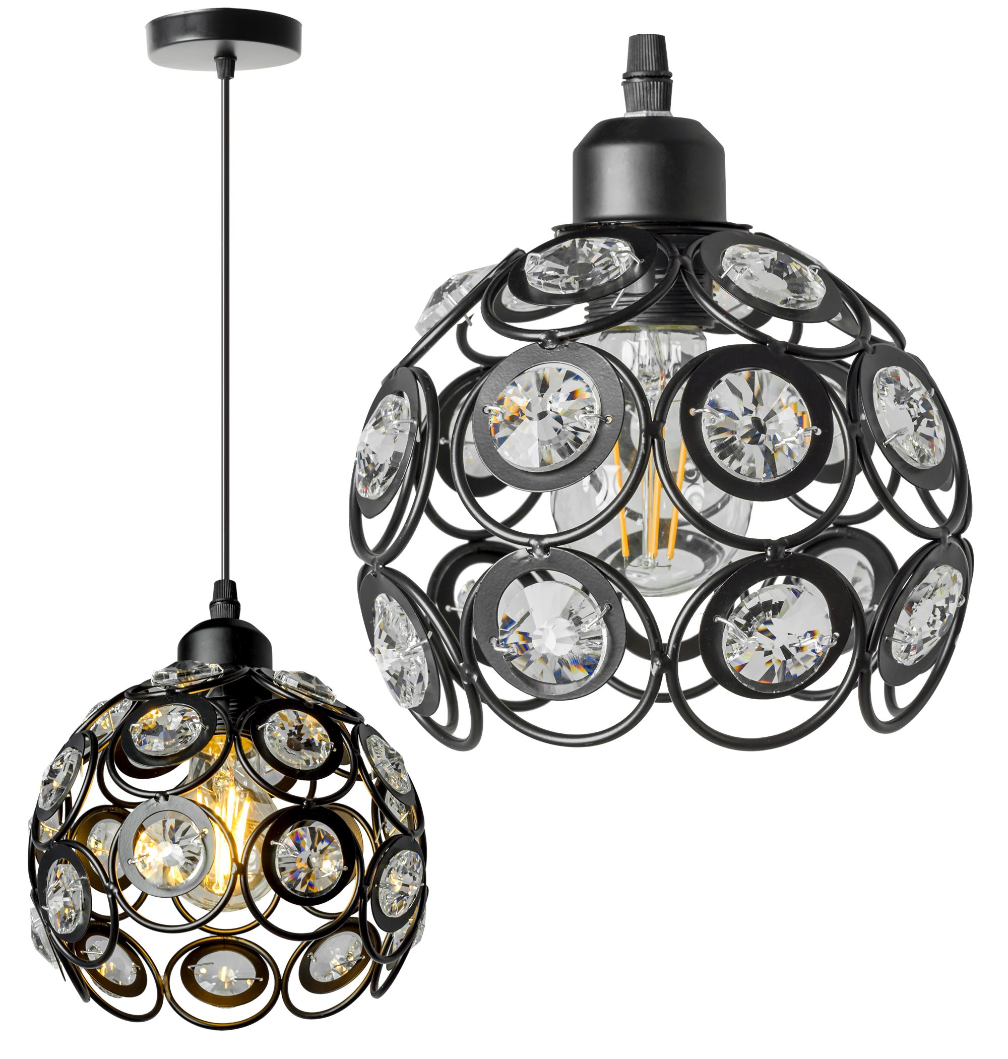 TOOLIGHT hængende loftlampe APP206-1CP Sort 14,5x18x80cm