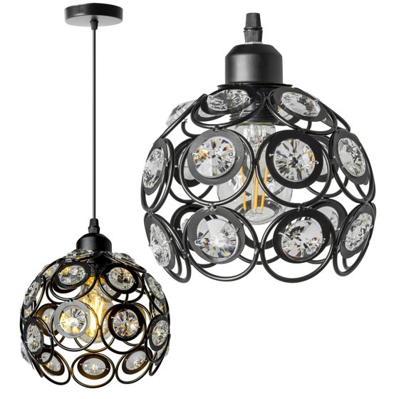 TOOLIGHT hængende loftlampe APP206-1CP Sort 14,5x18x80cm