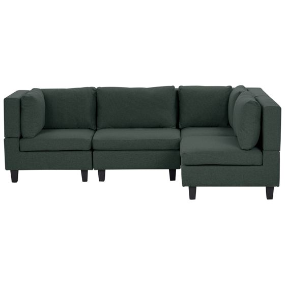 Hjørnesofa modul 4 personers UNSTAD Mørkegrøn Venstrevendt