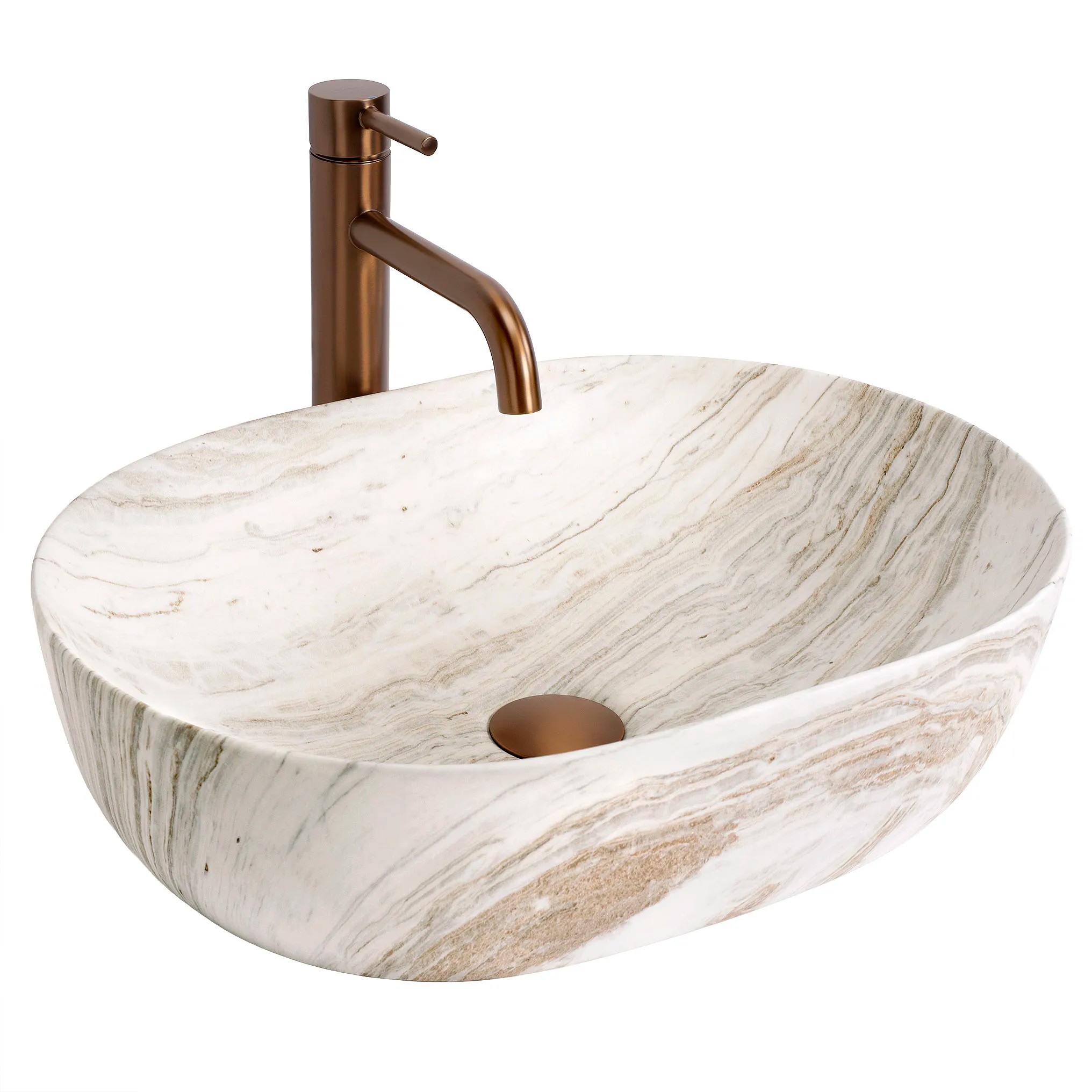REA bordmonteret håndvask Amelia 48 Saturn Beige, 48x34,5x13,5cm
