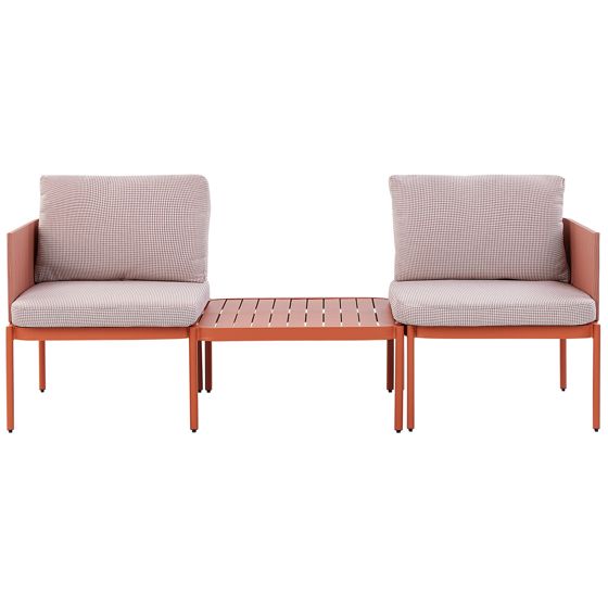 Loungesæt med bord 2 personers TERRACINA Metal Orange