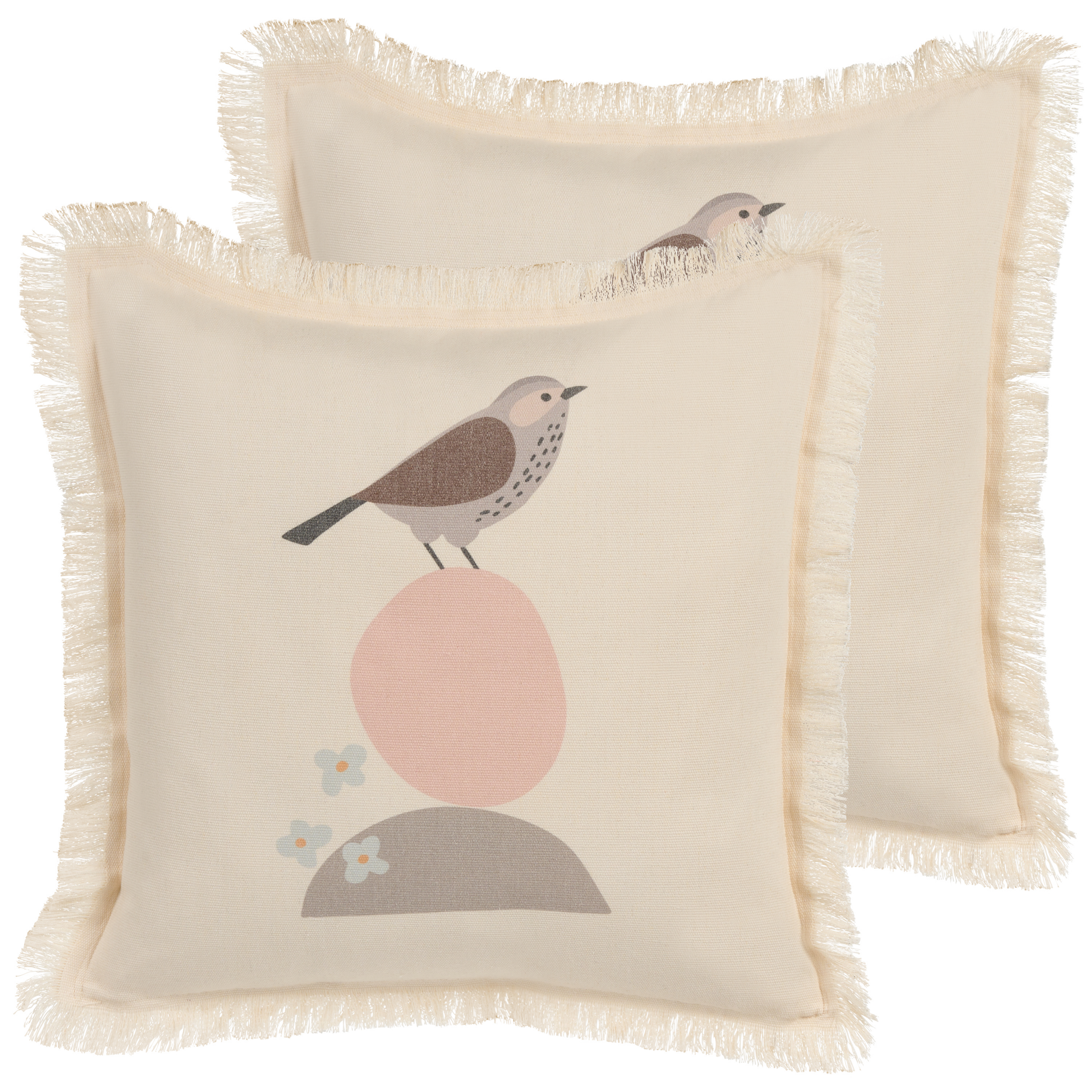 Sæt af 2 pyntepuder WATTLE 60 x 60 cm Lys Beige Dyremønster