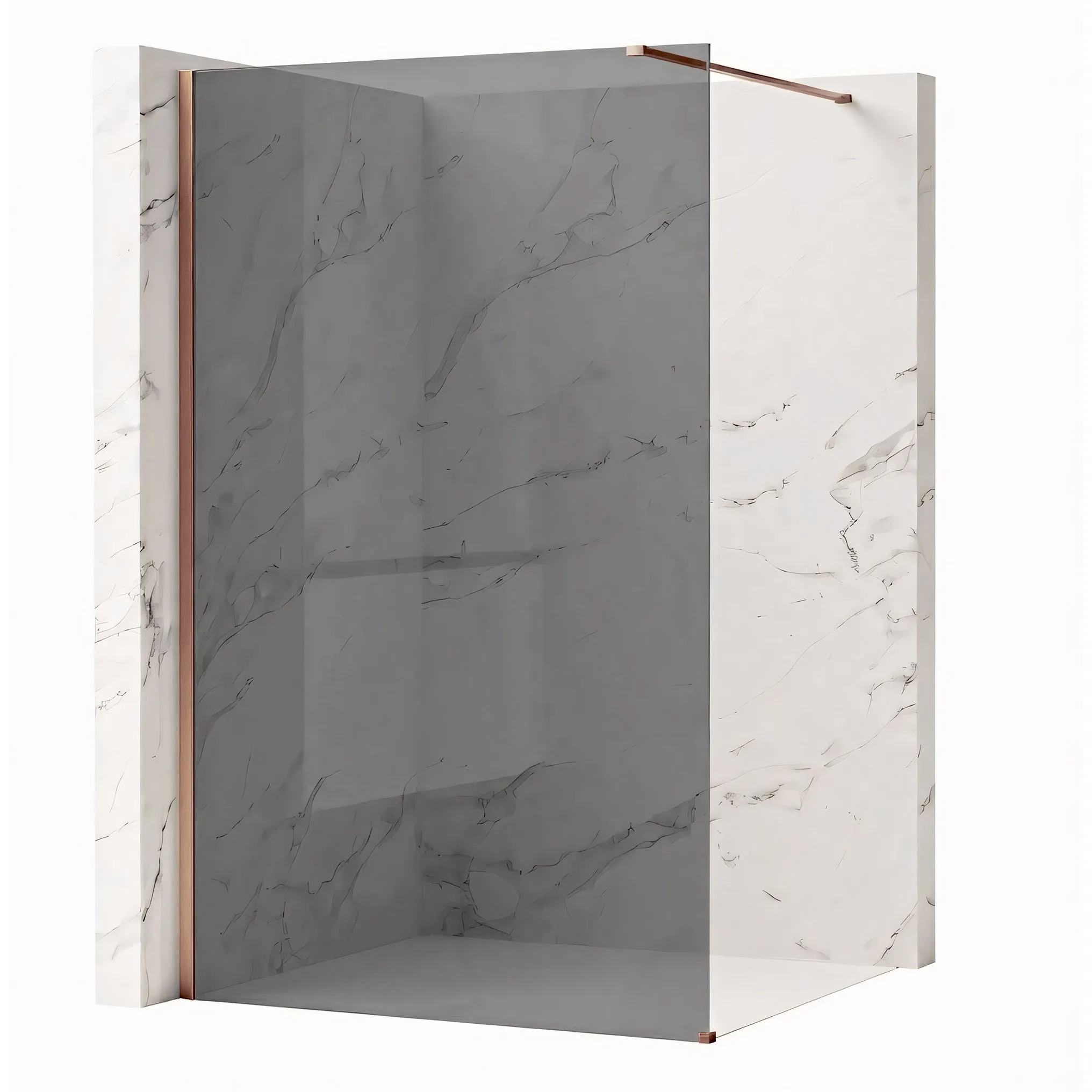 REA brusevæg Flexi Grey 80 Børstet kobber, 120x80x195cm