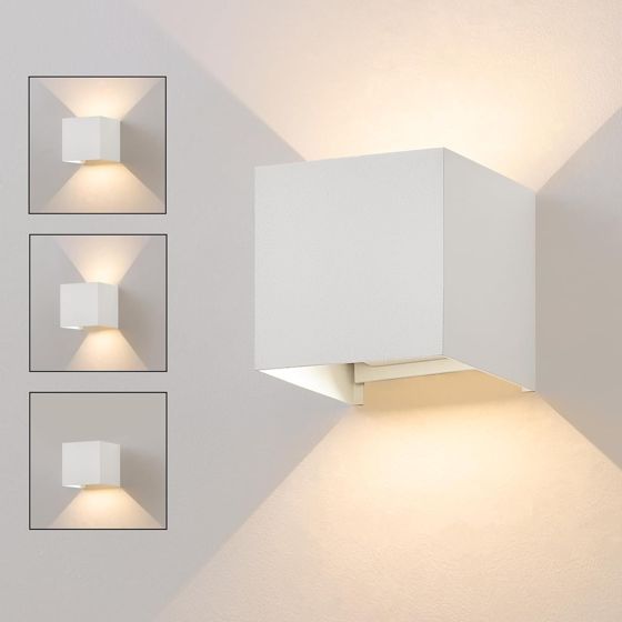 NETTLIFE Indendørs væglampe - Up - Down, Udendørs væglampe, Sort, LED udendørs væglampe, 5W, IP65, Varm hvid