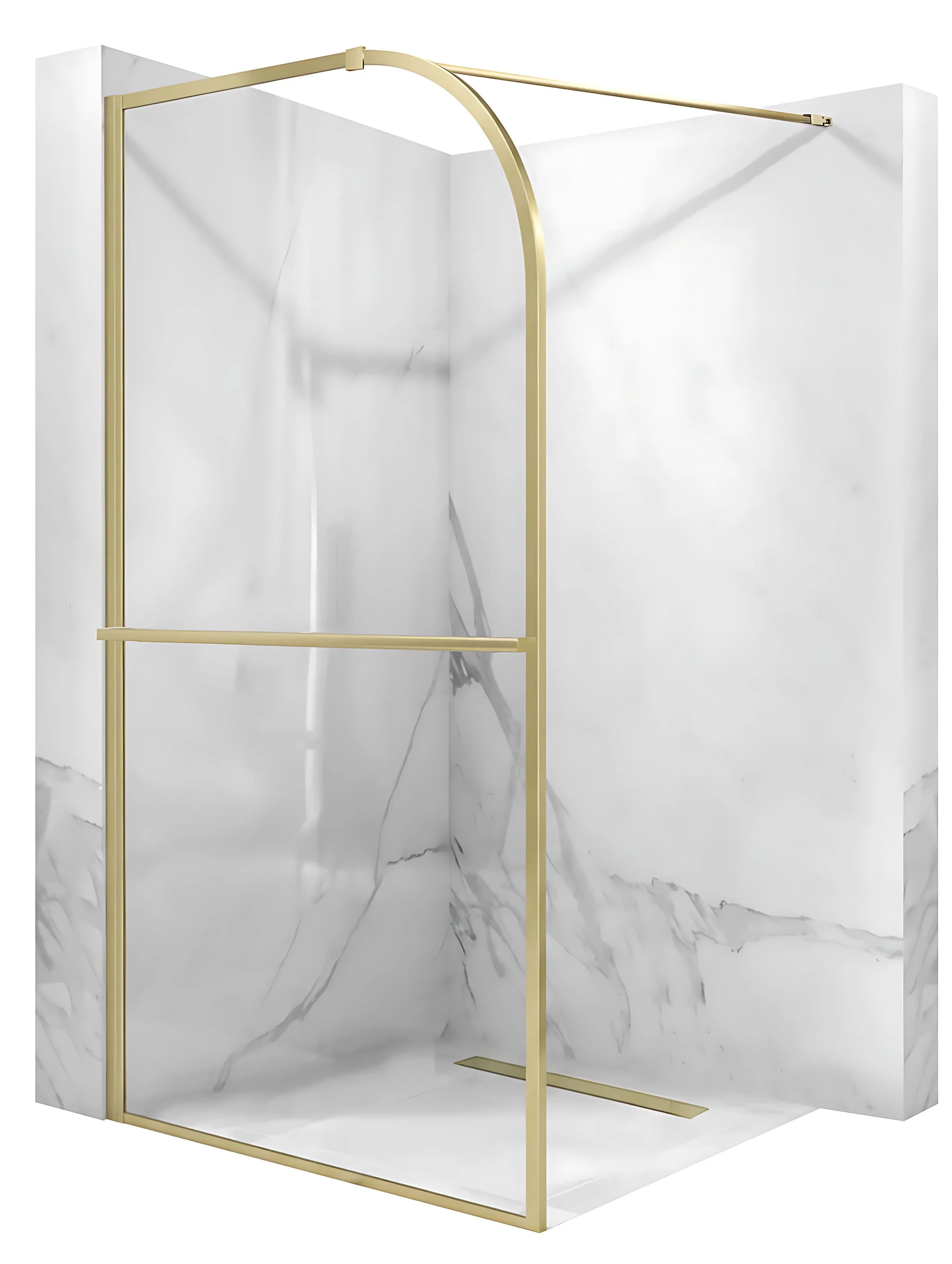 REA brusevæg Sky 120 børstet guld, 120x120x200cm