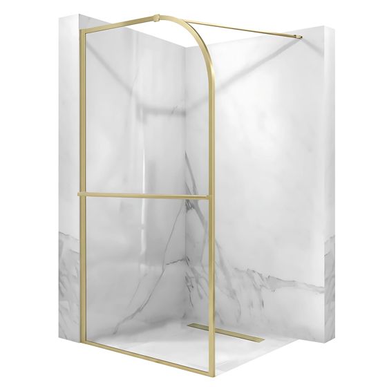REA brusevæg Sky 120 børstet guld, 120x120x200cm