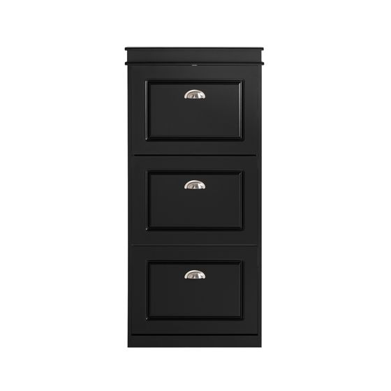 ```html<p>SoBuy Scarpiera Salvaspazio Slim Mobiletto da Ingresso 3 Ante a Ribalta, Armadio Portascarpe Scarpiera Moderna per Ingresso, Corridoio o Camera da Letto 53x24x117cm Nero FSR94-SCH</p>```