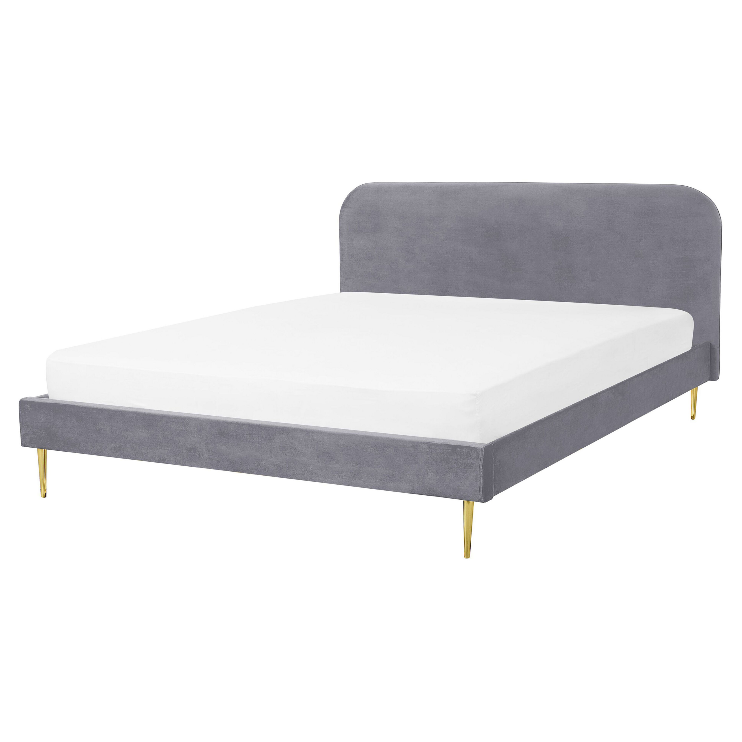Seng Velour FLAYAT 160 x 200 cm Grå