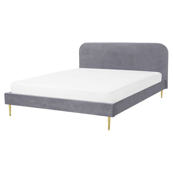 Seng Velour FLAYAT 160 x 200 cm Grå