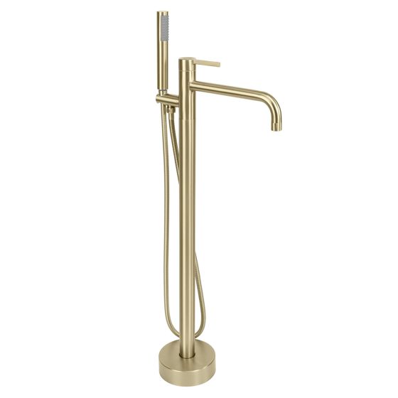 REA gulvmonteret badekarsarmatur Foster , Børstet guld, 30,5x16x97,5cm