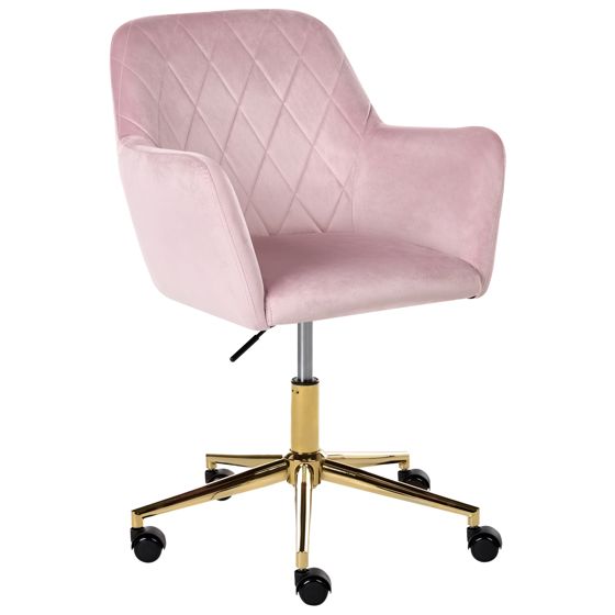 Skrivebordsstol LELORIA Velour Pastellrosa
