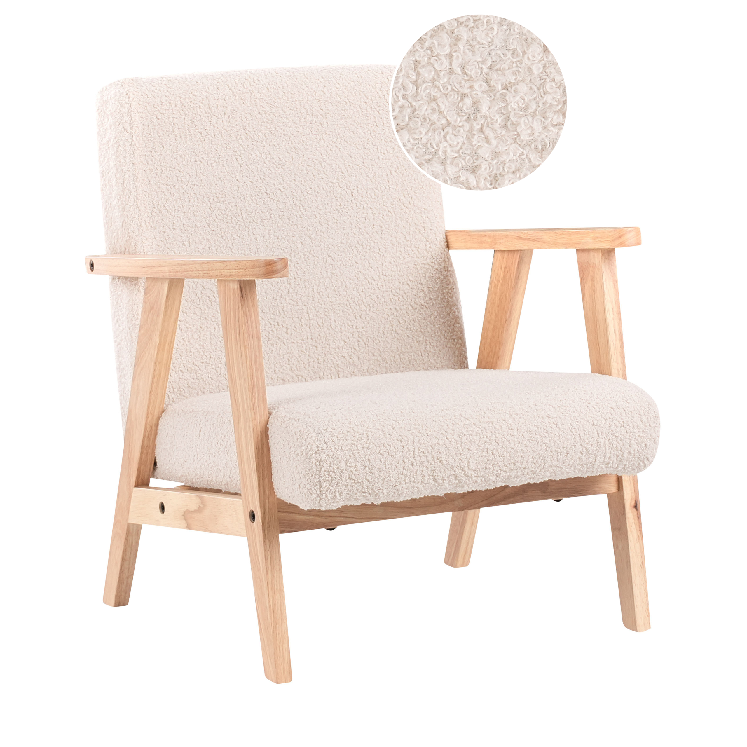 Børnelænestol LINDE Boucle Lys Beige