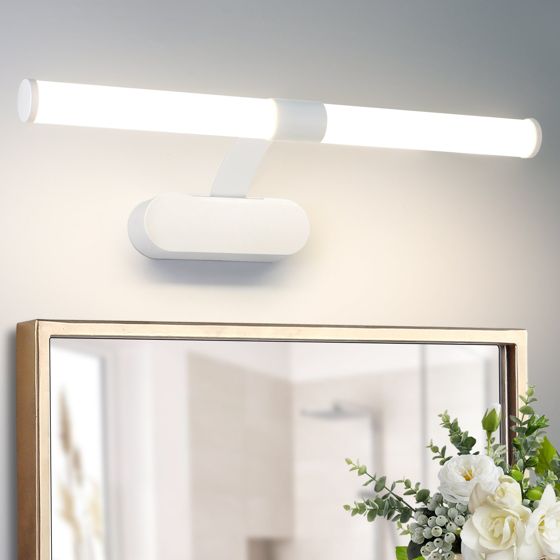 NETTLIFE LED - spejllampe, 40 cm, 6 W, vandtæt, IP44, moderne, neutral, hvid, 4000K, hvid