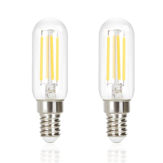 NETTLIFE 4 stk. E14 LED Vintage - koldhvide pærer: T25 4W 6000K Energisparepærer Edison-stil, glødetråd til emhætte