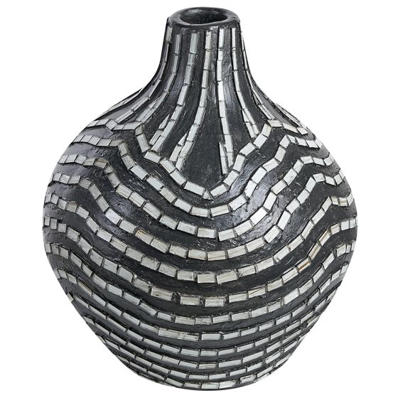 Dekovase KUALU 35 cm Keramik Sort