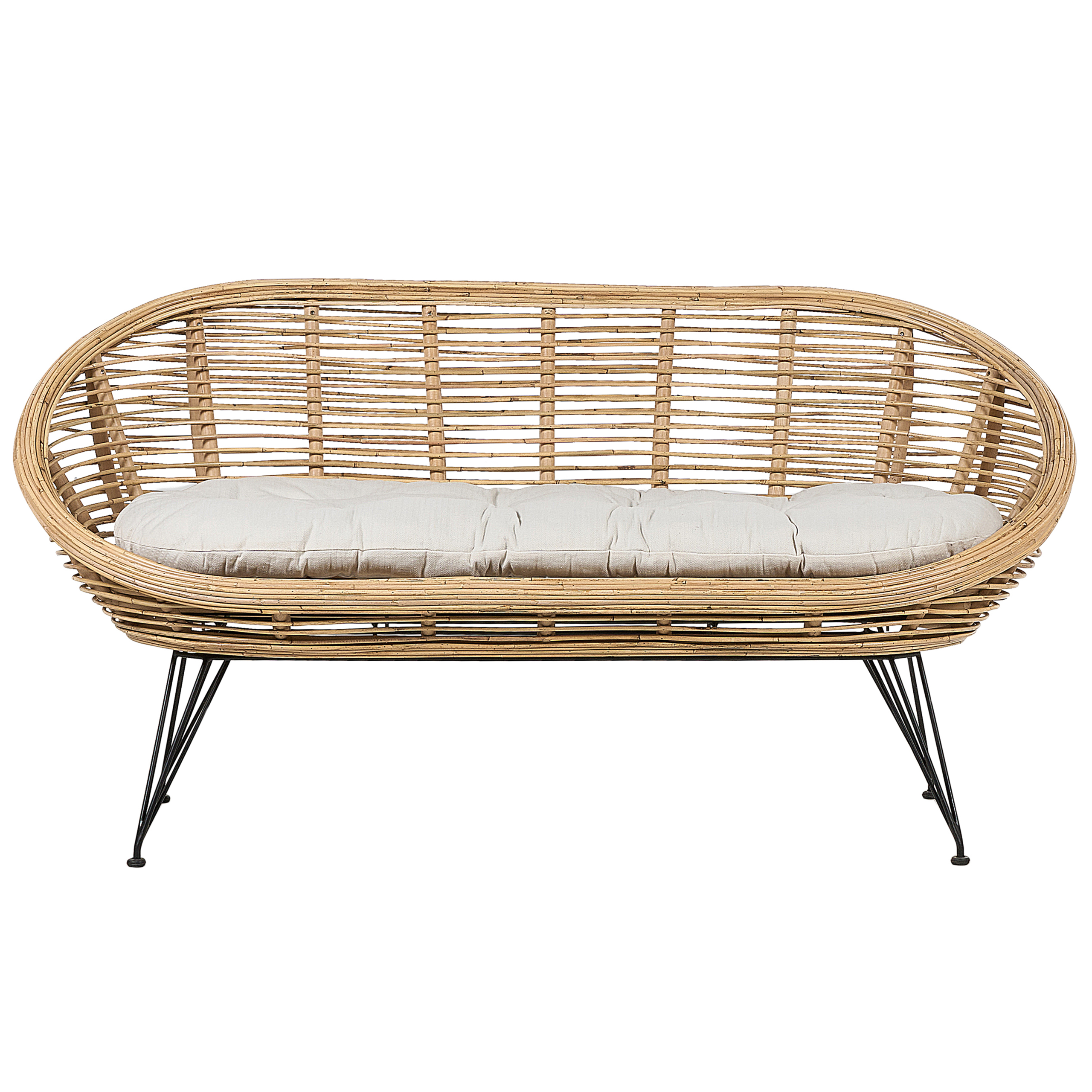 Havesofa 2 personers MARATEA Rattan Naturlig