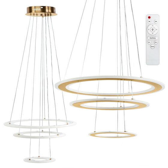 TOOLIGHT hængende loftlampe LED G041-3CP Børstet guld 46,5x46,5x90cm