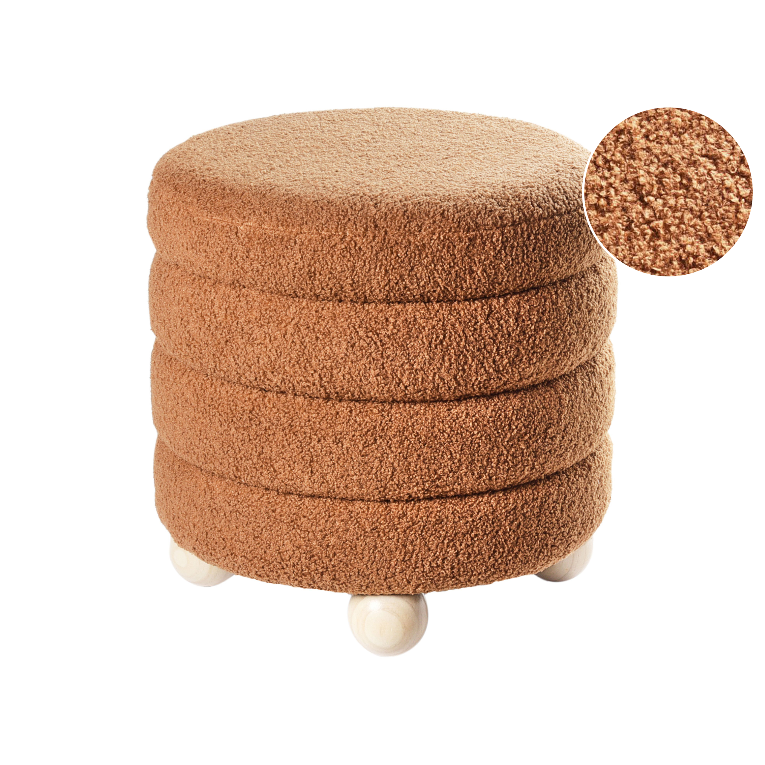 Puf CHILLY Boucle Guldbrun