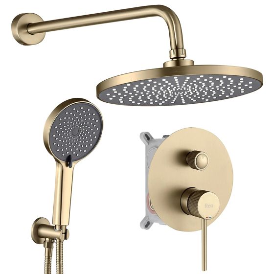 REA indbygget brusesæt Lungo Stripe Børstet guld, 38x16x16cm