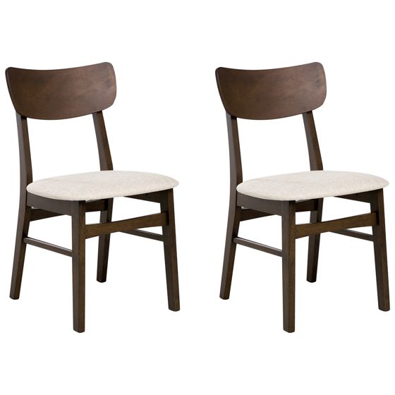 Sæt med 2 spisebordsstole ANOKA Træ Mørkebrun/beige