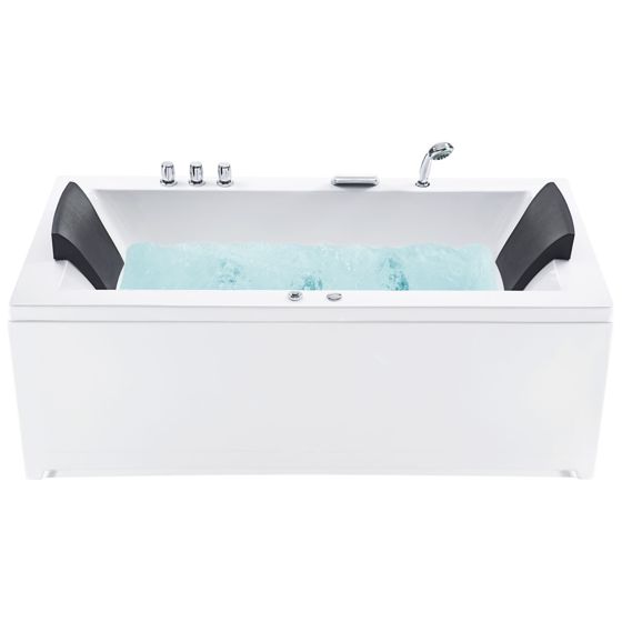 Hjørne-boblebad med LED VARADERO 183 x 90 cm Hvid Venstrevendt
