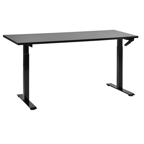 Manuelt justerbart hæve sænkebord DESTINES 160 cm 72 cm Sort