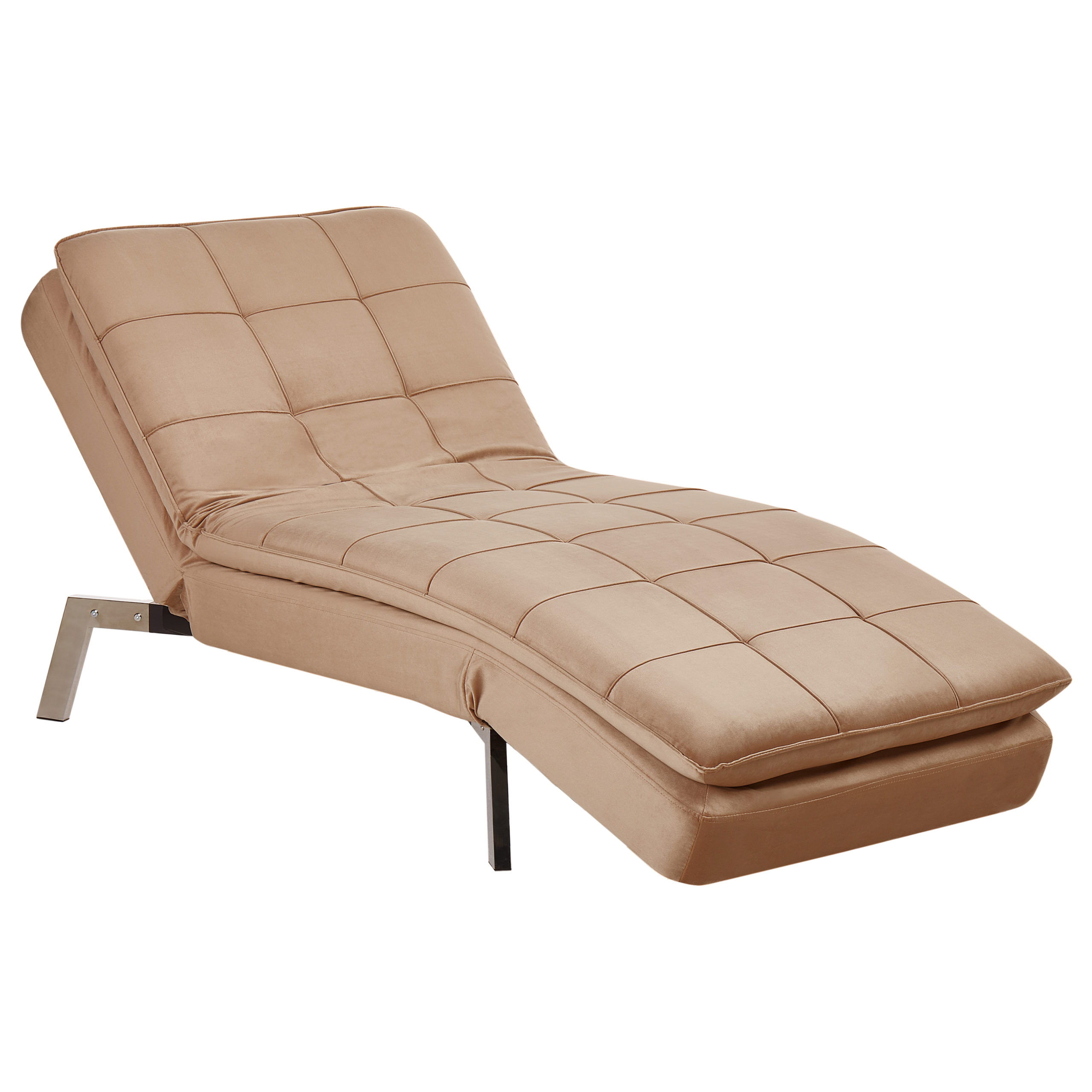 Chaiselong LOIRET Velour Lysebrun
