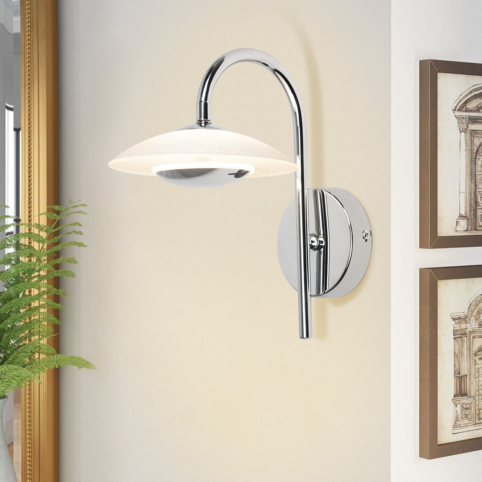NETTLIFE moderne LED-væglampe til indendørs belysning, korridorbelysning, 3000K, glas, til hoteltrappe
