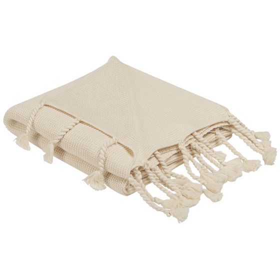 Plaid NAZILLI Bomuld 125 x 150 cm Beige