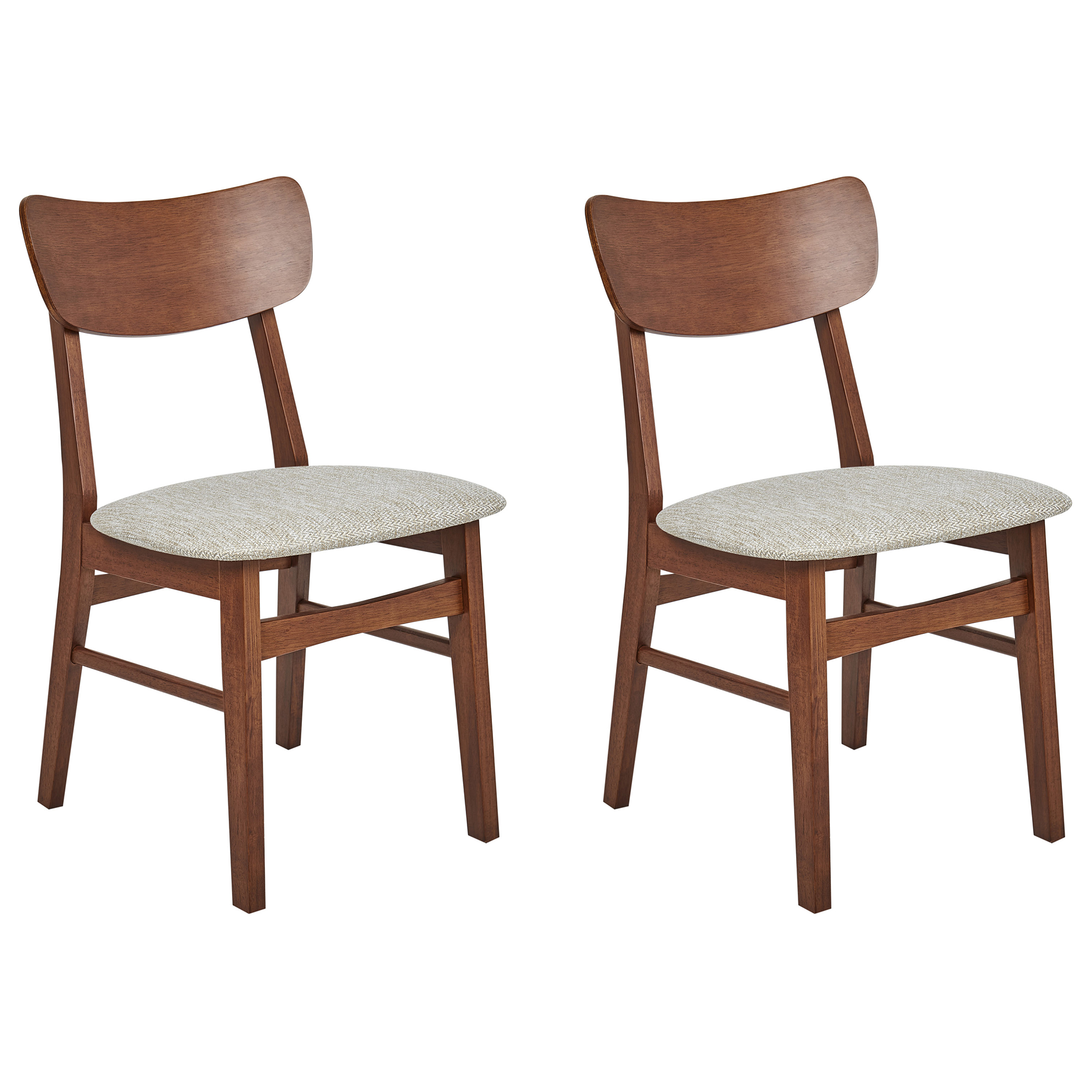 Sæt med 2 spisebordsstole ANOKA Træ Brun/beige