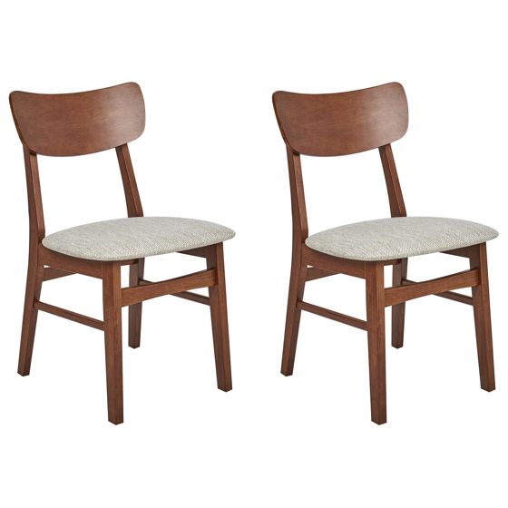 Sæt med 2 spisebordsstole ANOKA Træ Brun/beige