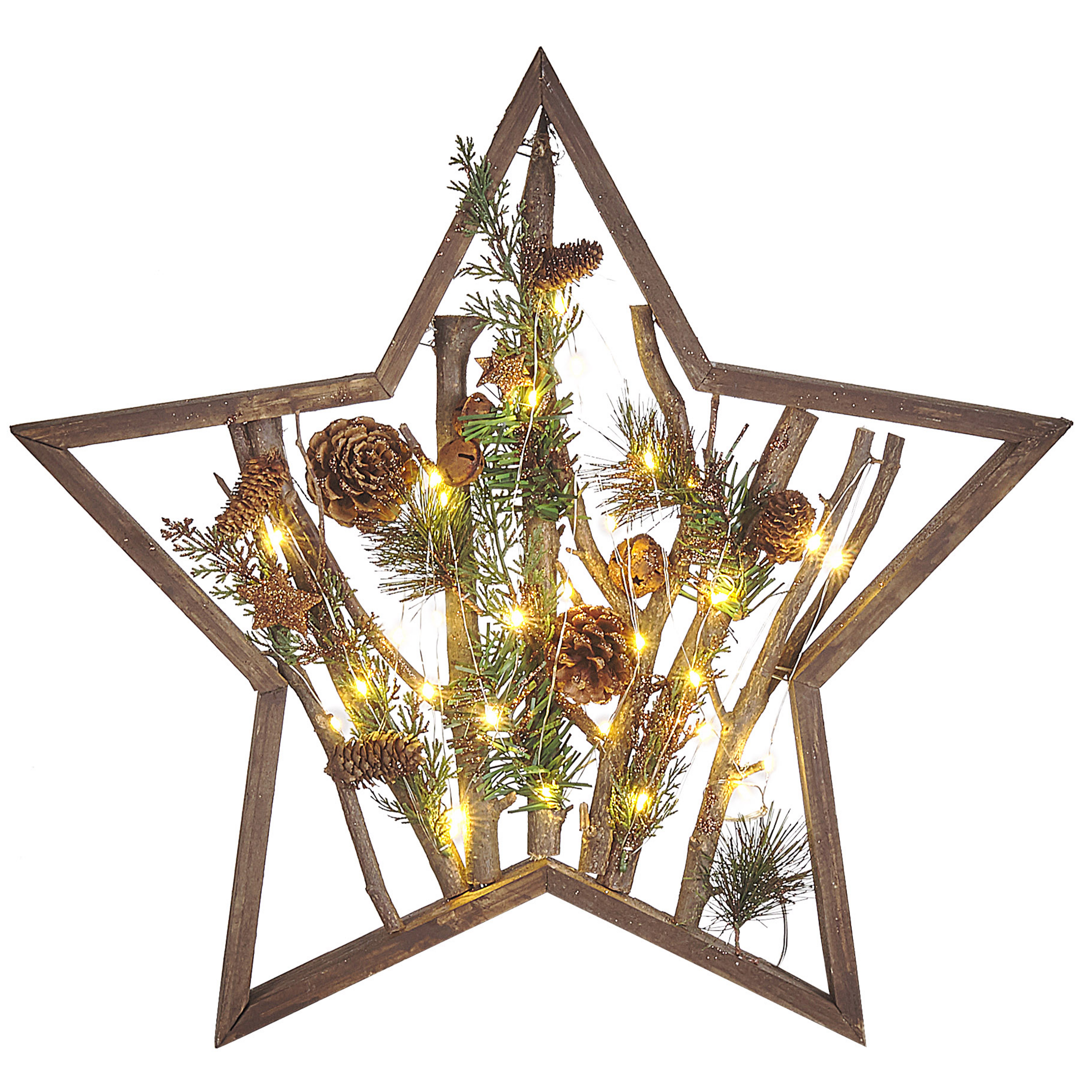 Juledekoration LED DOKKA 46 cm Stjerne Brun