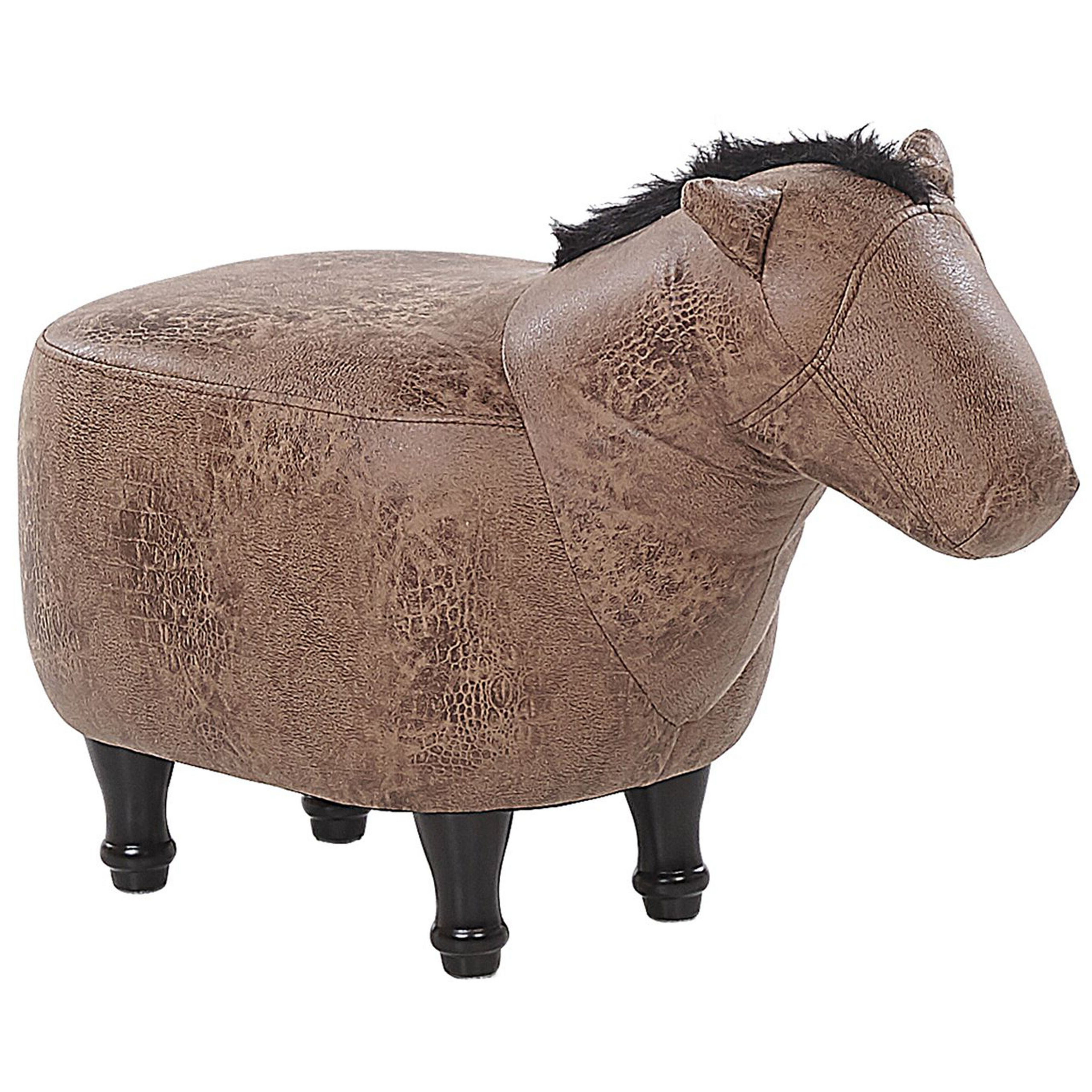 Dyrepuf HORSE Hest Kunstlæder Lysebrun