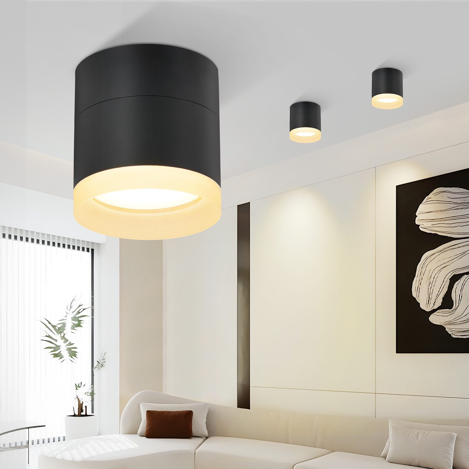 NETTLIFE LED - påbygningsspot rund loftspot sort 5 W påbygningsspot lille akryl