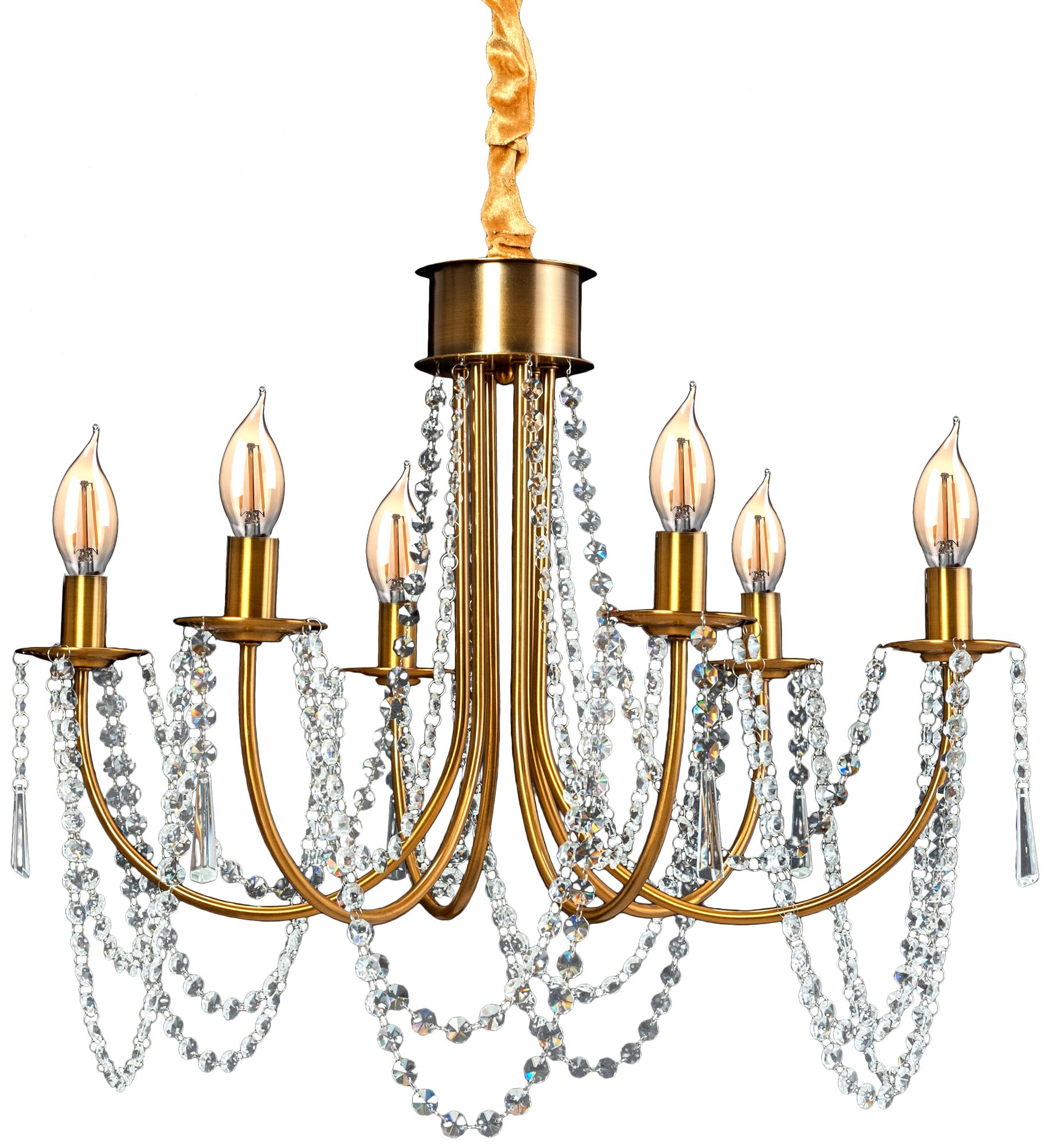 TOOLIGHT hængende loftlampe APP765-6CP Guld 60x60x112cm