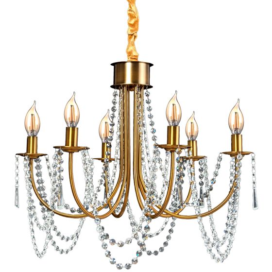TOOLIGHT hængende loftlampe APP765-6CP Guld 60x60x112cm