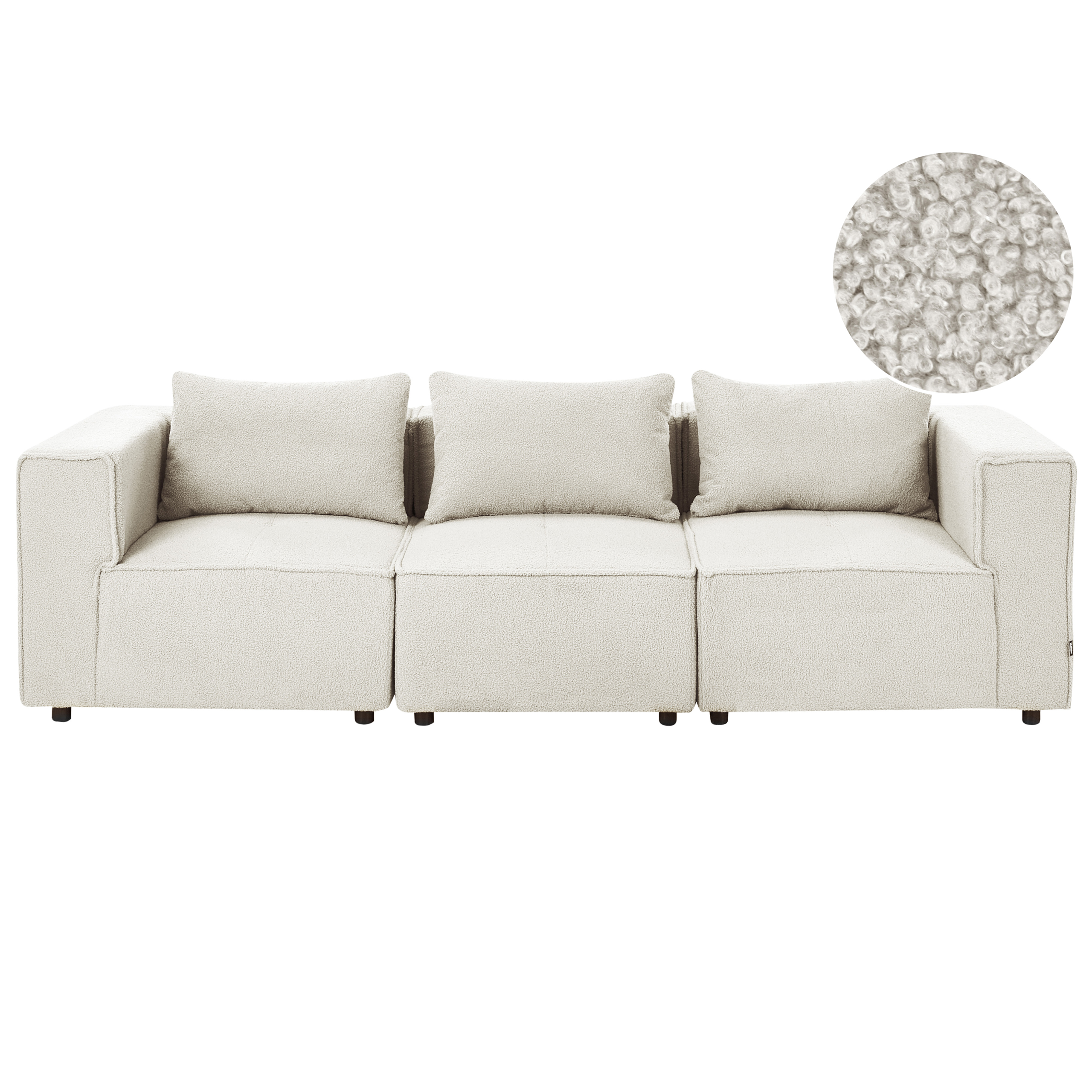 Modulsofa 3 personers AXEBO Boucle Cremehvid