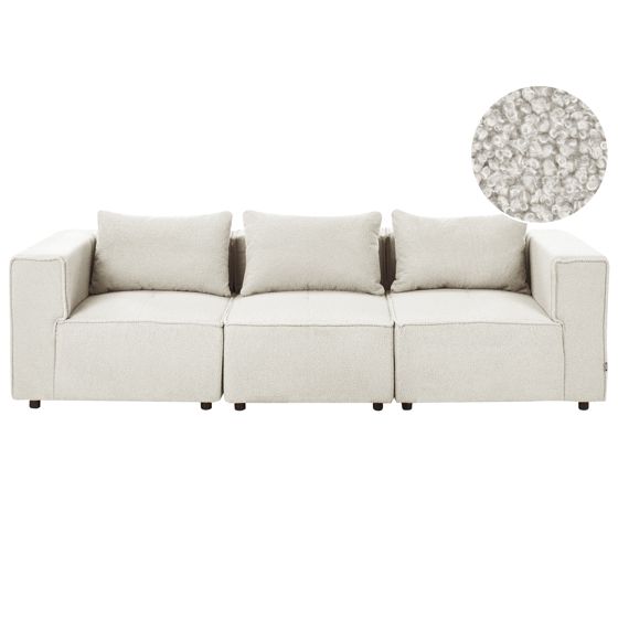Modulsofa 3 personers AXEBO Boucle Cremehvid