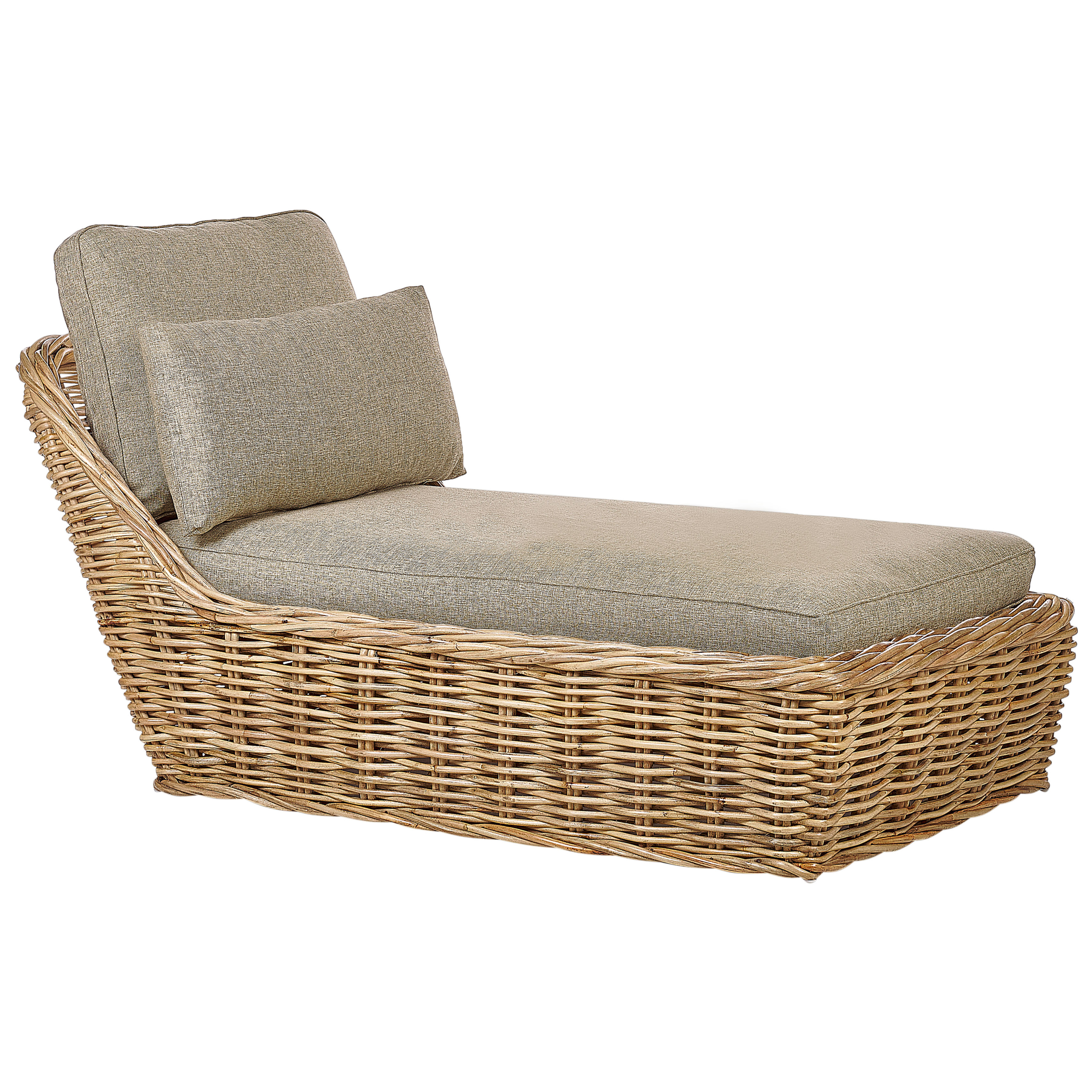 Liggestol med hynde BELSITO Rattan Naturlig